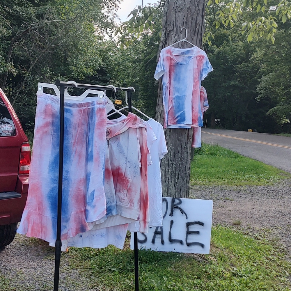 American flag style shirts/skirt/hood